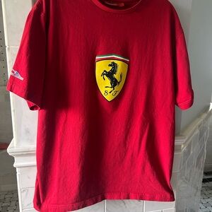 Ferrari Red T-Shirt with Logo Mens Large